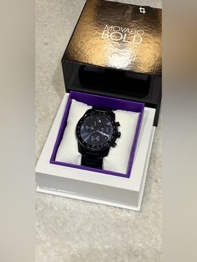 Movado Bold Verso Chronograph Watch 44mm - Gunmetal/Black